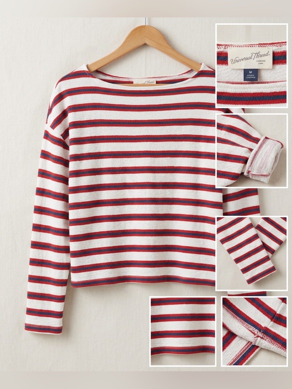 Universal Thread Long Sleeved Boat Neck Top. XS.